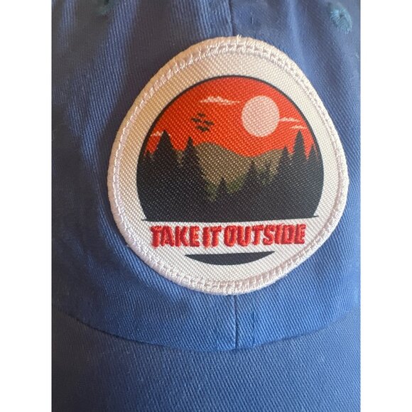 Blue Port Authority Adjustable Baseball Cap With "Take It Outside" Patch Made In - Picture 2 of 6